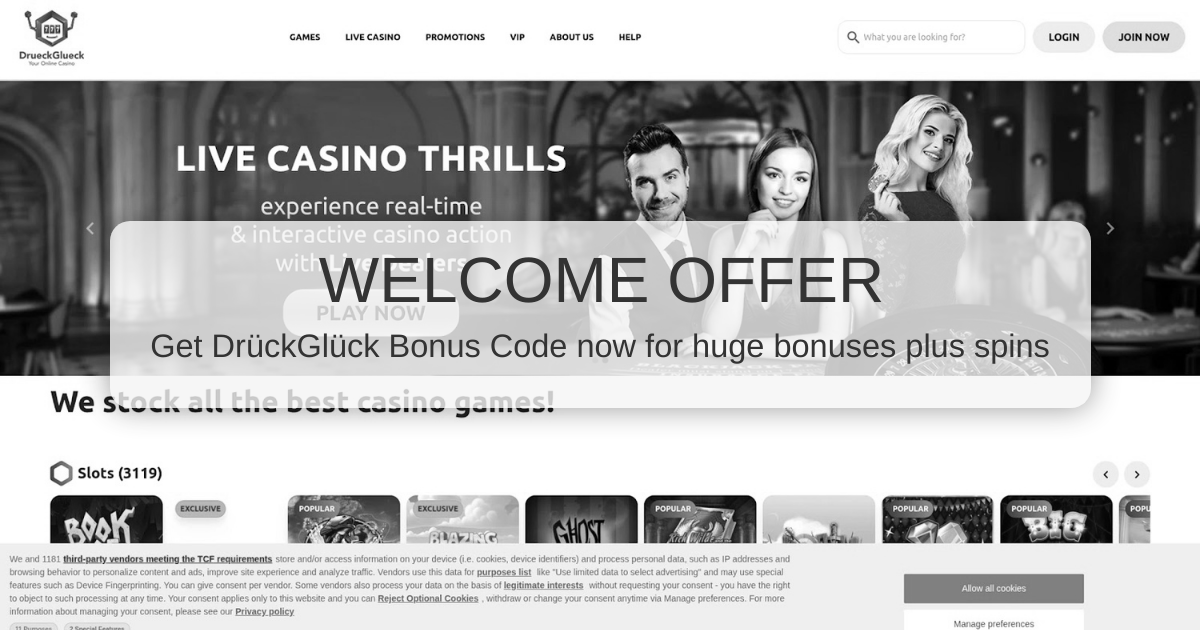 DrückGlück Bonus Code: Explore Our Casino With No Deposit Required