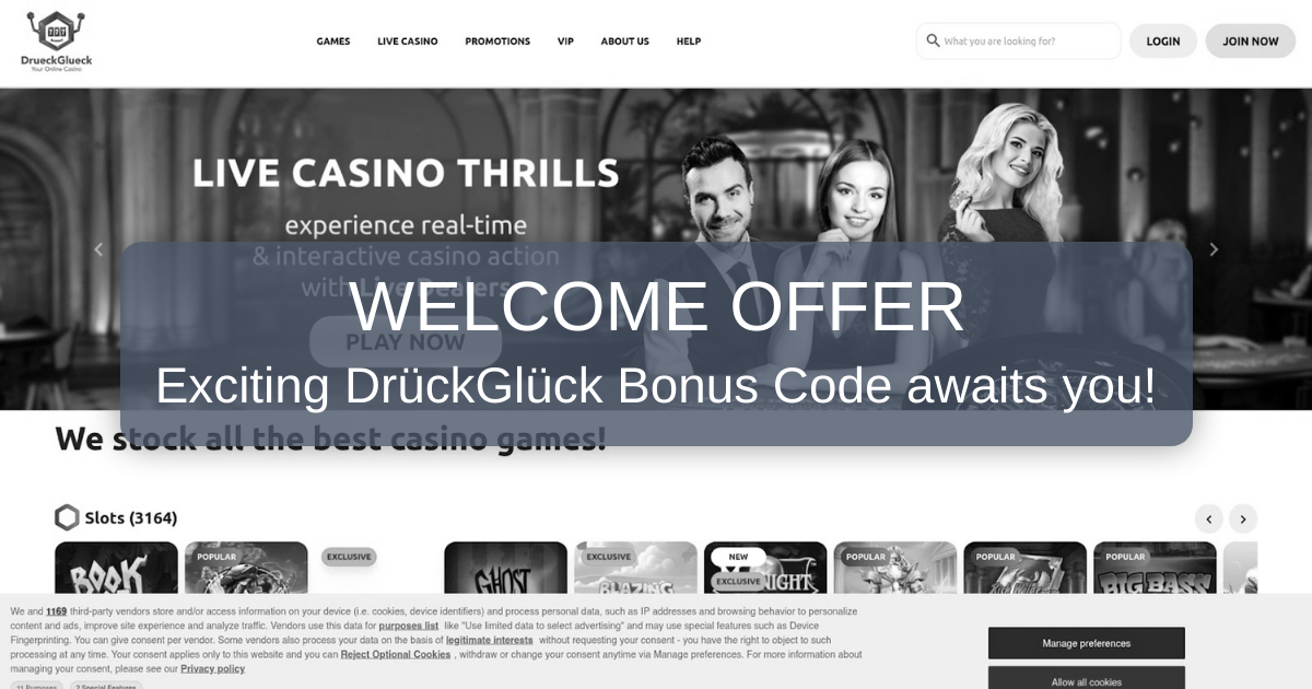 DrückGlück Bonus Code 2026 - Top US Casino Offers | Verified